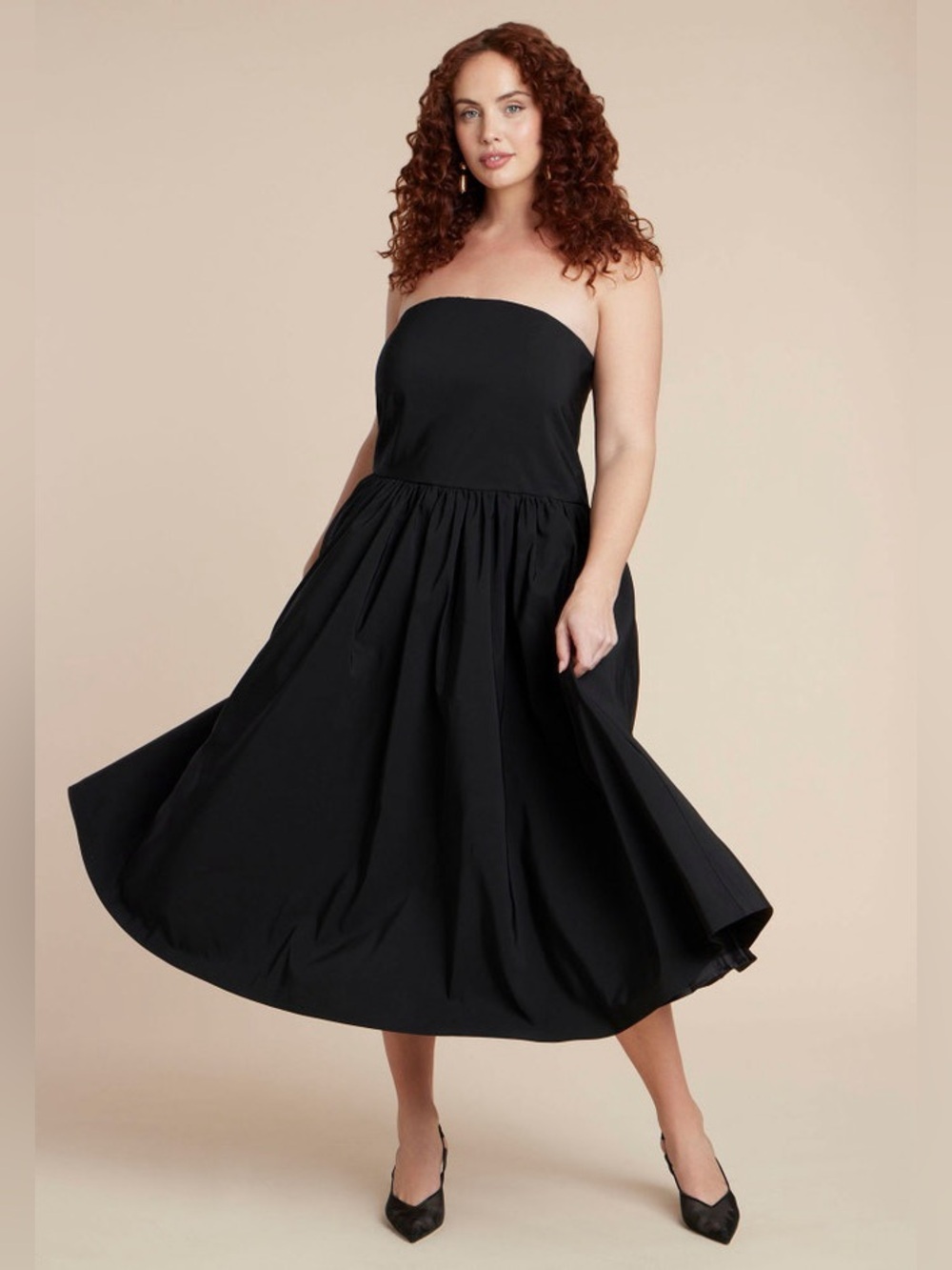 Strapless Flare Midi Dress by Eloquii